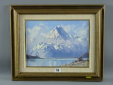 MARK THOMAS (of New Zealand) oil on board - Mount Cook, evening, signed, 22 x 30 cms