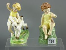 Two Royal Worcester china figurines 'April' no. 3416 and 'Friday's Child is Loving & Giving' no.