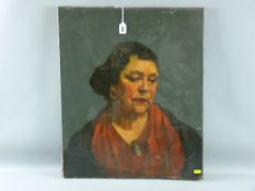 ELVET THOMAS oil on canvas - portrait of a lady, 61 x 51 cms