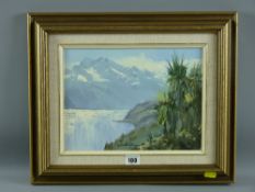 MARK THOMAS (of New Zealand) oil on board - The Humbolt Range, Lake Wakatipui, signed, 21.5 x 29