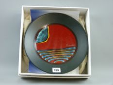 A boxed Poole pottery wall charger from the Alan Clarke Millennium Collection being no. 424 from a