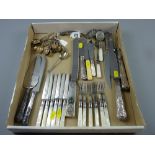 A large parcel of good mainly electroplated cutlery including twelve decorative Eastern style