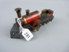 An early tinplate clockwork tank engine with snow plough