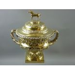A fine silver gilt lidded trophy cup - 'Kendall Races, 1826, Lord F Bentinck, Bolton King