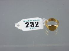A twenty two carat gold signet ring, 8.7 grms