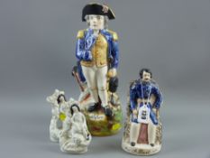 A Staffordshire pottery 'Admiral Lord Nelson' Toby jug, 30 cms high; a Victorian figure of 'Prince