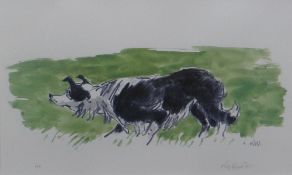 SIR KYFFIN WILLIAMS RA artist's proof print - an eyeing sheep-dog, signed, 30 x 48cms