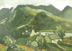 After SIR KYFFIN WILLIAMS RA coloured limited edition (12.150) print - landscape scene 'Fachwen,