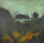 WILF ROBERTS coloured limited edition (7/20) print - farmstead, signed and entitled 'Ty Newydd',