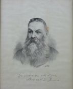 Early 20th Century framed print of Michael D Jones, one of the founding fathers of the Welsh