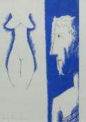 JOSEF HERMAN limited edition (99) lithograph - entitled 'An Artist and his Model are Juxtaposed',