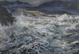 ALED PRICHARD JONES coloured limited edition (5/75) print - 'Seascape near Criccieth', signed, 29