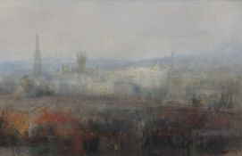 WILLIAM SELWYN watercolour - city roof-tops and spires, entitled verso 'Bath', signed, 35 x 55cms