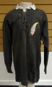 A New Zealand All Blacks rugby jersey worn by the great George Nepia (1905-1986) in the first ever