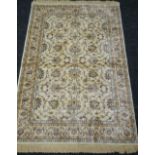 Ivory ground Kashmir rug, Ziegler design, 170 x 120 cms