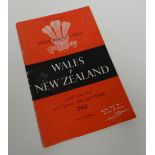 An Official Programme for the 1953 Wales v New Zealand rugby union test in Cardiff Arms Park