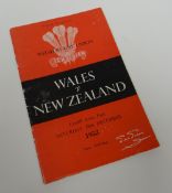 An Official Programme for the 1953 Wales v New Zealand rugby union test in Cardiff Arms Park