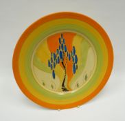 Clarice Cliff Bizarre range 'Windbells' pattern plate, 25cms