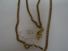 A 9ct yellow gold belcher chain and charm, 13.5gms
