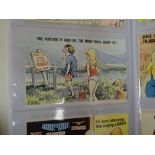 Five albums containing approximately 600 vintage British bawdy seaside postcards including Donald