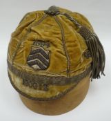 An 1894-1902 Cardiff RFC cap for rugby icon Gwyn Nicholls (1874-1939), in felt with gold braiding