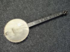 A Clifford Essex banjo with mother-of-pearl inlay detail