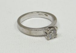 An 18ct white gold diamond solitaire ring, 0.62ct visual estimate