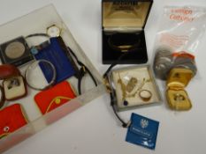 A parcel of jewellery and coinage including damaged gold signet ring, stock-pin, 'Ciro' pearl