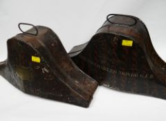 Two bicorne hat tin cases marked to Gen. Sir Charles Monro, G.C.B. and Colonel Sir F.D. Watney