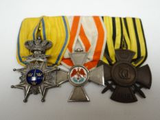 Swedish-Prussian trio of medals consisting of Swedish Royal Order of the Sword; Prussian Order of