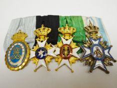 A Swedish group of 4 orders to Jacques Alfred Mohn consisting of King Gustav V 70th Birthday