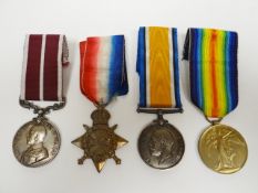 WWI M.S.M. Group of 4 medals to Sjt. D. Quinn, 6/K.O.S.B. consisting of Meritorious Service Medal to