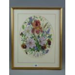 JOHN NASH RA watercolour, oval format - fine still life study of wild flowers, signed, 34 x 28 cms