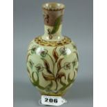 A Della Robbia vase decorated by Enid Woodhouse, baluster shape with incised floral and leaf