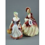 Two Royal Doulton figurines 'Her Ladyship' RD842480, 18 cms high (hairline crack in base) and 'Prue'