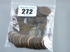 A parcel of mixed, mainly bronze, British farthings and other coinage