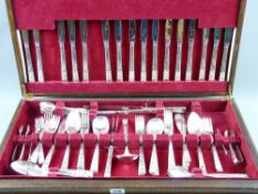 A near complete canteen of electroplated all metal community cutlery, approximately eighty five