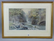 PHILLIP OSMENT watercolour - Fairy Glen, Betws-y-Coed, signed, 27 x 47.5 cms