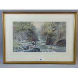 PHILLIP OSMENT watercolour - Fairy Glen, Betws-y-Coed, signed, 27 x 47.5 cms