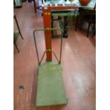 A set of aluminium and cast iron station scales, 112 cms high