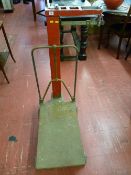 A set of aluminium and cast iron station scales, 112 cms high