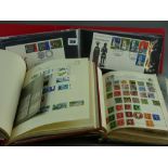 World Stamps - a small collection contained within two part filled albums with some additional loose