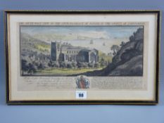 SAMUEL & NATHANIEL BUCK 18th Century coloured print - 'The South West View of the Church and
