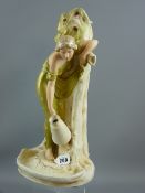 From a Private Collection of Royal Dux - Lots 209 - 217 A Royal Dux figurine of a young lady leaning