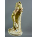 From a Private Collection of Royal Dux - Lots 209 - 217 A Royal Dux figurine of a young lady leaning