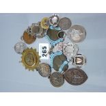 A parcel of silver and other sporting trophy pendants and commemorative medallions etc