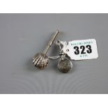 Two English silver lady's skirt hitchers, 0.45 ozs