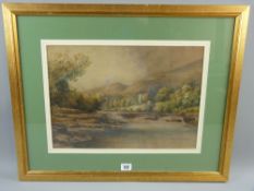 Attributed to DAVID COX watercolour and pencil - river scene, 29.5 x 41.5 cms