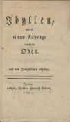 Idyllen, nebst einem Anhange einiger Oden. Jakob Friedrich Schmidt. Jena, 1761. Karton. Nicht
