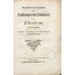 Gegenwärtiger Zustand der Besizungen der Holländer in Ostindien. Nürnberg 1781. Karton. Nicht
